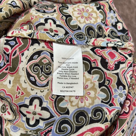 Talbots Pink and Cream Sleeveless Blouse Relaxed Fit - Picture 10 of 10